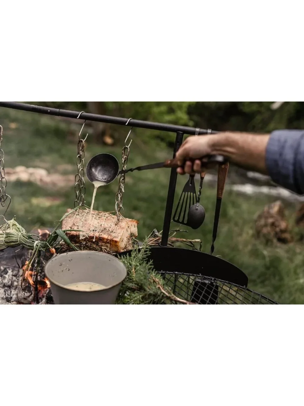 Stainless Steel Cowboy Grill Ladle - Large Long Handle Soup Dipper for Outdoor